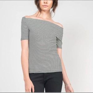 J Crew Striped Off The Shoulder Top XXS